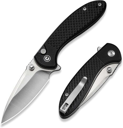 سكين جيب قابل للطي من CIVIVI Faeger لـ EDC، مقبض دمشقي G10 مقاس 2.98 بوصة، مشبك ذو وجهين للرجال والنساء للحمل في الهواء الطلق C24031-DS1 (عاجي) in Saudi Arabia