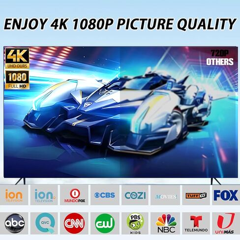 هوائي التلفزيون هوائي داخلي للتلفزيون الذكي استقبال طويل المدى HD هوائي رقمي داخلي مع قاعدة مغناطيسية قوية للقنوات المحلية يدعم 4K 1080p in Saudi Arabia