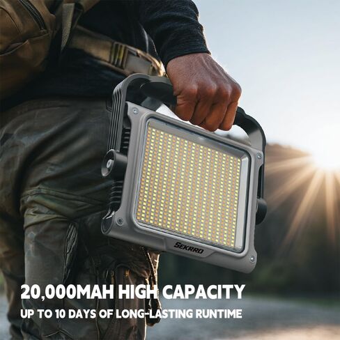 P8 Portable Rechargeable Camping Lantern & Work Light, 3500LM Brightness, 20000mAh Battery with Wide LED Flood Lighting, IP67 Waterproof, Magnetic Base for Outdoor, Camping, Job Site, Emergency in Kuwait