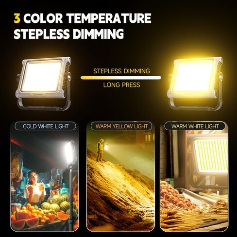 P8 Portable Rechargeable Camping Lantern & Work Light, 3500LM Brightness, 20000mAh Battery with Wide LED Flood Lighting, IP67 Waterproof, Magnetic Base for Outdoor, Camping, Job Site, Emergency in Kuwait
