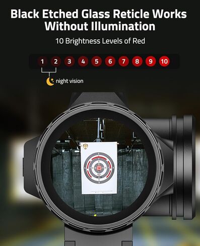 CVLIFE 4X Compact Prism Scope with Motion Awake Technology, 10 Levels Red Illuminated BDC Reticle, Electronic Button Control, Fully Multi-Coated Lenses, Two Height Settings in Saudi Arabia