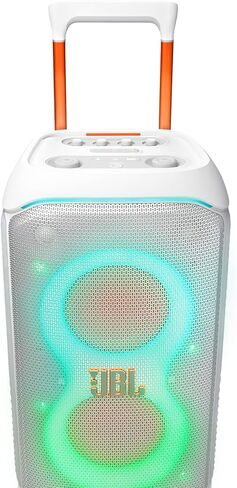 JBL PartyBox Stage 320 - مكبر صوت محمول بمقبض تلسكوبي وعجلات عريضة وقوية، صوت JBL Pro قوي، عرض ضوئي مستقبلي، ما يصل إلى 18 ساعة من وقت التشغيل، مقاوم للرذاذ (أبيض) (متجدد) in Kuwait