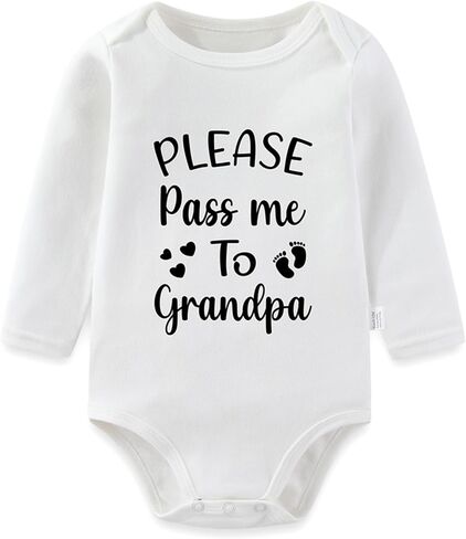 بدلة أطفال بأكمام طويلة من Please Pass Me to Grandpa، بدلة لعب للجد رومبير للفتيات والأولاد من عمر 0 ​​إلى 24 شهرًا in Saudi Arabia