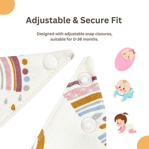 3-Layer Waterproof Baby Bibs, Absorbent Drool Bibs for Teething Babies, Adjustable Snaps – 8 Pack in Saudi Arabia