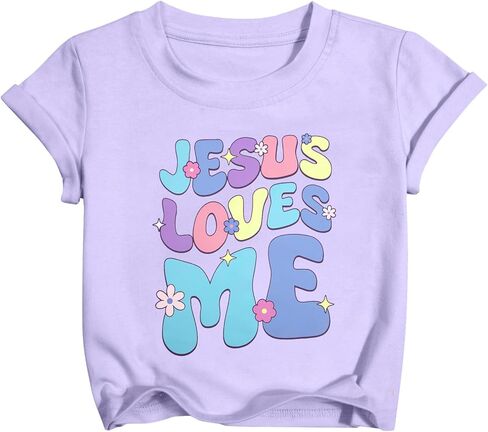 تي شيرت God is Good All The Time للفتيات، قمصان مسيحية للأطفال الصغار بأكمام قصيرة، قمصان برسومات دينية in Kuwait