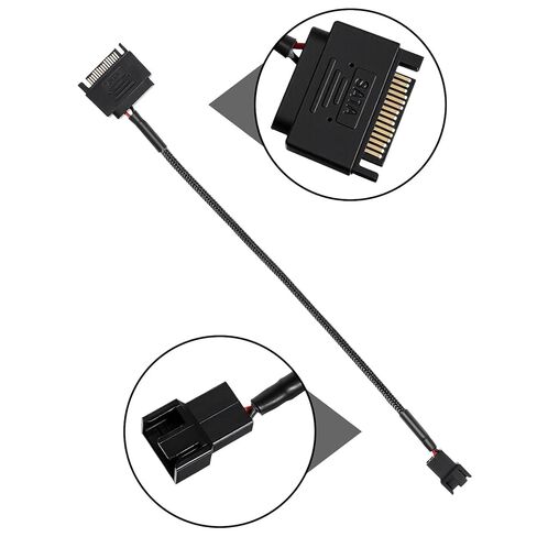 SATA to 3 Pin/4 Pin Fan Adapter, PMW 12V PC Case Fan Power Adapter Cable 15 Pin SATA to 12V PC Case Fans Splitter Extension Powers Cable Adapters SATAs Computer Cooler Cooling Fans Power Cables in Saudi Arabia