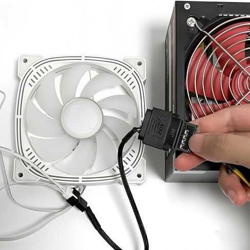 SATA to 3 Pin/4 Pin Fan Adapter, PMW 12V PC Case Fan Power Adapter Cable 15 Pin SATA to 12V PC Case Fans Splitter Extension Powers Cable Adapters SATAs Computer Cooler Cooling Fans Power Cables in Saudi Arabia