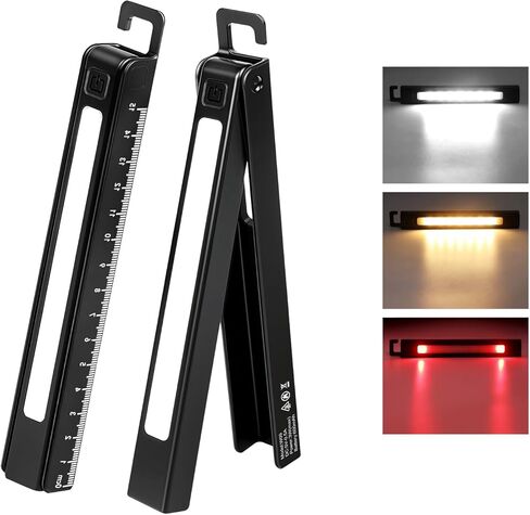 Rechargeable Work Light, LED Pen Work Light with 180° Rotate Foldable Design, Portable Work Lights Magnetic Back and Hook Work Flashlight for Car Repairing, 4 Lighting Modes, USB C Cable, Pack of 1 in Saudi Arabia