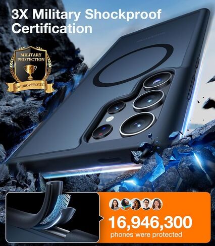 TORRAS for Samsung Galaxy S26 Ultra Case, [Military Grade Protection] [Fit for MagSafe] Shockproof Magnetic Translucent Classic Grippy DIY Button for Samsung S26 Ultra Case Slim, Black in Saudi Arabia