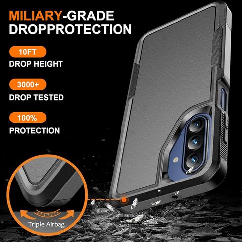 Ezanmull for Samsung Galaxy A17 5G Phone Case, [Military Grade Drop Protection] [Glass Screen Protector + Camera Lens Protector] Non-Slip Shockproof Case (Black) in Saudi Arabia