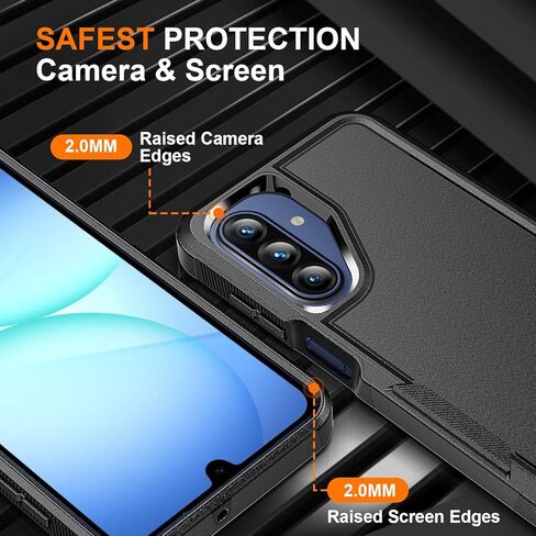 Ezanmull for Samsung Galaxy A17 5G Phone Case, [Military Grade Drop Protection] [Glass Screen Protector + Camera Lens Protector] Non-Slip Shockproof Case (Black) in Saudi Arabia