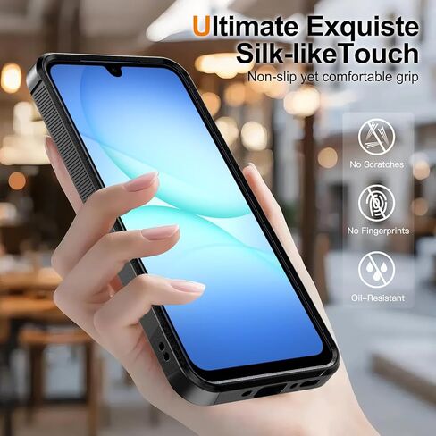 Ezanmull for Samsung Galaxy A17 5G Phone Case, [Military Grade Drop Protection] [Glass Screen Protector + Camera Lens Protector] Non-Slip Shockproof Case (Black) in Saudi Arabia