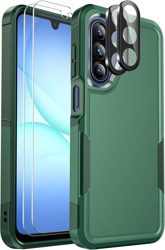 Ezanmull for Samsung Galaxy A17 5G Phone Case, [Military Grade Drop Protection] [Glass Screen Protector + Camera Lens Protector] Non-Slip Shockproof Case (Black) in Saudi Arabia