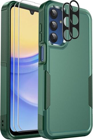 Ezanmull for Samsung Galaxy A17 5G Phone Case, [Military Grade Drop Protection] [Glass Screen Protector + Camera Lens Protector] Non-Slip Shockproof Case (Black) in Saudi Arabia