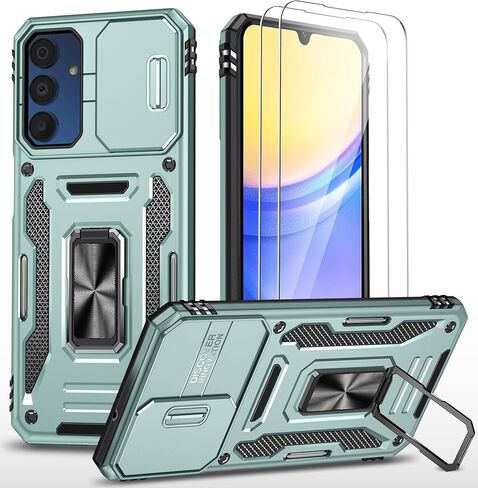 Ezanmull for Samsung Galaxy A17 5G Phone Case, [Military Grade Drop Protection] [Glass Screen Protector + Camera Lens Protector] Non-Slip Shockproof Case (Black) in Saudi Arabia