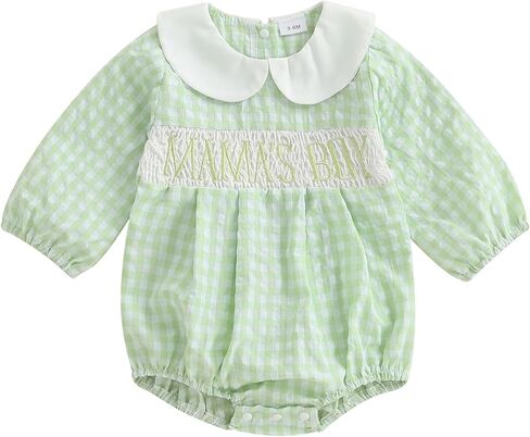 DuAnyozu Baby Boy Clothes Newborn Bubble Romper Mama Boy Smocked Bodysuit Summer One Piece Outfit Mother's Day Baby Onesie in Saudi Arabia