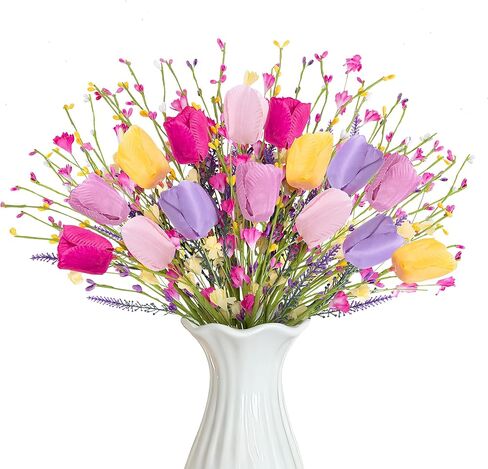 Watayo 15 Pcs Felt Bee Stems with Artificial Flowers Picks, Felt Honeybee Branches Floral Decorative Picks, Bees Daisy Stems Spray Vase Fillers for Table Centerpiece Tree DIY Craft Home Party Decor in Saudi Arabia