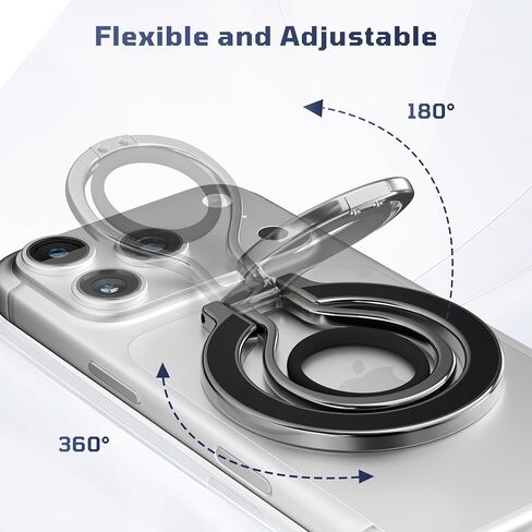 Slim Magnetic Phone Ring Holder for Magsafe, Lightweight Phone Finger Snap Grip Kickstand Accessories Compatible with iPhone Pixel, Portable Mini Phone Stand Works with Magnetic Car Mount in Saudi Arabia
