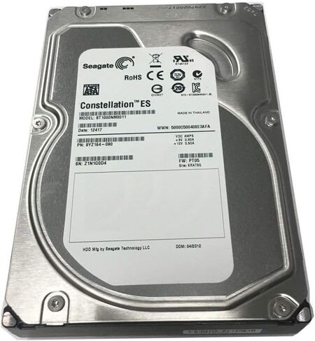 محرك الأقراص الصلبة Seagate Constellation ES ST1000NM0011 سعة 1 تيرابايت 7200 دورة في الدقيقة وذاكرة تخزين مؤقت سعة 64 ميجابايت SATA بسرعة 6.0 جيجابايت/ثانية مقاس 3.5 بوصة (متجدد) in Kuwait