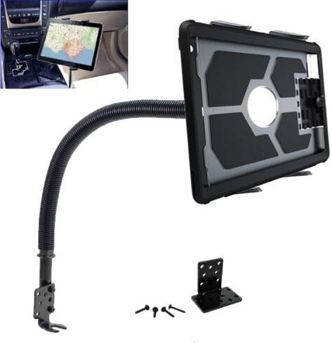 Heavy Duty Flexible 22“ Aluminum gooseneck ELD compliant car truck fleet floor seat bolt tablet mount for Apple iPad Air Pro Mini Microsoft Surface Pro/Book Lenovo Verizon 7 8 10 12 tablets in Saudi Arabia