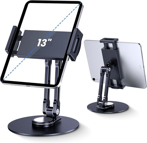 حامل تابلت لجهاز iPad، قابل للتعديل بقاعدة دوارة 360 درجة للمكتب، حامل تابلت دوار من الألومنيوم متوافق مع iPad Air، Mini، 10.2،9.7، Pro 11/13 والمزيد in Kuwait