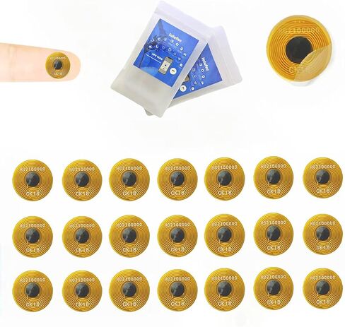 14 Pcs NFC Tags NTAG215 FPC Tag Flexible Smart Nail Stickers NFC Electronic Tag Key Tags Waterproof Programmable RFID Sticker,10mm Round,Flexible NFC Labels for Phones, Wearables, Automation in Saudi Arabia