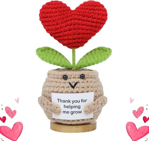 Sunflower Teacher Appreciation Gifts, Thank You Gifts for Women, Handmade Positive Emotional Support Crochet Plant with Card Teacher Appreciation Week, Graduation - Sunflower/Rose in Saudi Arabia