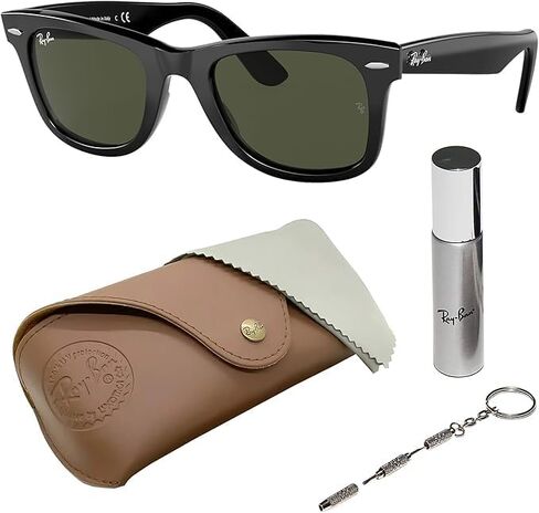 Ray-Ban RB2140F ORIGINAL WAYFARER CLASSIC LOW BRIDGE FIT Square Shaped Sunglasses with Official RAYBAN Eyewear Kit in Saudi Arabia