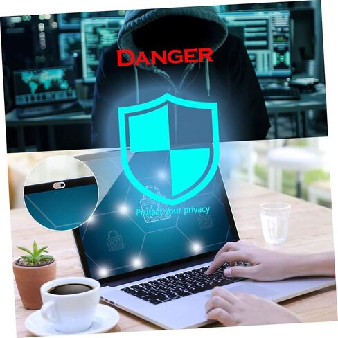 غطاء خصوصية الكاميرا من Mobestech مكون من 3 قطع - ملحقات الأجهزة اللوحية المنزلقة - غطاء كاميرا مزخرف بحجر الراين الأسود لأجهزة الكمبيوتر المحمول والكمبيوتر وكاميرا الويب in Kuwait
