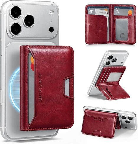 Antsturdy for Magsafe Wallet Stand with Holder,PU Leather RFID Blocking Card Holder,5 Card Slots,Strong Magnet Minimalist Flip Folio Kickstand for iPhone 17/16/15/14/13/12/Pro/Max/Plus/Air,White in Saudi Arabia