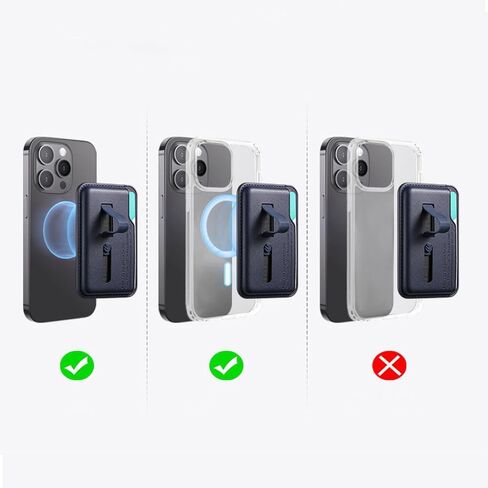 Magnetic Wallet,Wallet with 1 Card Slots, Card Holder forMobile phone with magnetic attachment, Fit 3 Cards in Saudi Arabia