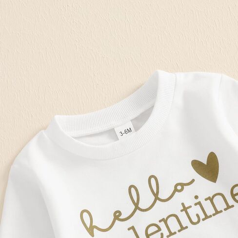 MAYUMMPY Baby Boy Girl Valentines Outfit Long Sleeve Heart Print Sweatshirt Sweatpants Toddler Sweatsuit Spring Clothes Set in Saudi Arabia
