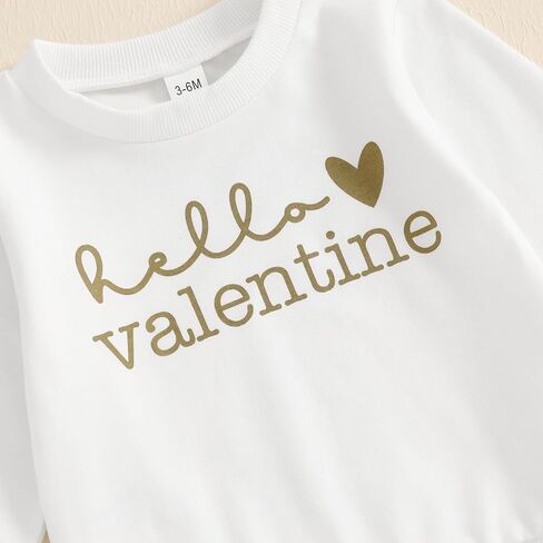 MAYUMMPY Baby Boy Girl Valentines Outfit Long Sleeve Heart Print Sweatshirt Sweatpants Toddler Sweatsuit Spring Clothes Set in Saudi Arabia