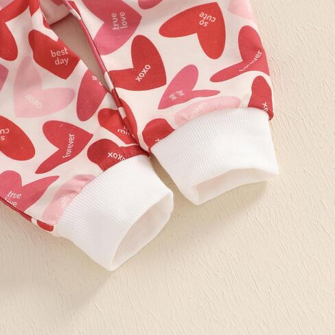 MAYUMMPY Baby Boy Girl Valentines Outfit Long Sleeve Heart Print Sweatshirt Sweatpants Toddler Sweatsuit Spring Clothes Set in Saudi Arabia