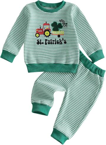 MAYUMMPY Baby Boy Girl Valentines Outfit Long Sleeve Heart Print Sweatshirt Sweatpants Toddler Sweatsuit Spring Clothes Set in Saudi Arabia
