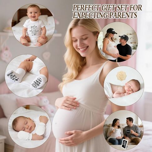 12 قطعة من هدايا الأم الجديدة، هدايا الآباء الجدد للأزواج، الكشف عن الجنس، توقع الآباء أن يكونوا حفل استقبال المولود الجديد، كوب الدب، عملة القرار، جوارب الطفل، مجموعة ملابس داخلية in Kuwait