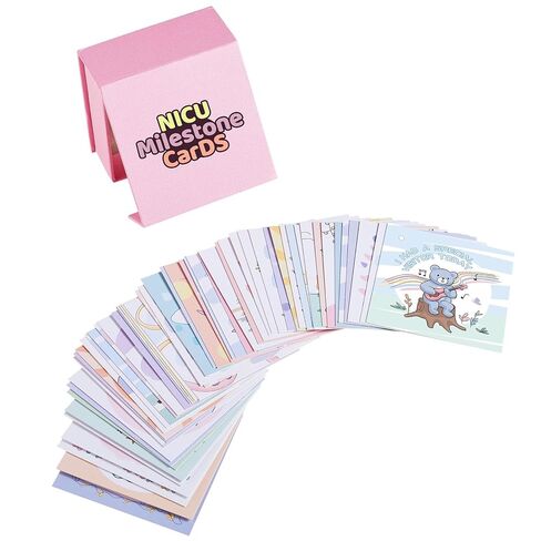 NICU Milestone Cards NICU Baby Essentials Gifts Card NICU Mom Must Haves Micro Preemie Celebrate for Coming Home Milestones Gifts Set（54PCS) in Saudi Arabia