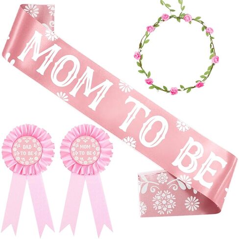 Serencatcher Mexican Cielito Lindo Baby Shower Decorations Boy - Blue Floral Crown, Mom to Be Sash, Dad to Be & Mom to Be Pins, Cielito Lindo Pregnancy Photo Props, Talavera Baby Shower Keepsake Gifts in Saudi Arabia