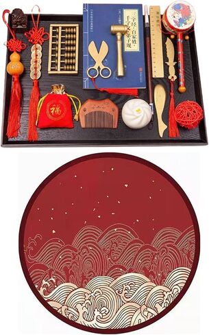 16-Piece Zhuazhou Set 抓周 100cm * 100cm Background Sheet Unique Gifts for Baby's First Birthday Party in Saudi Arabia