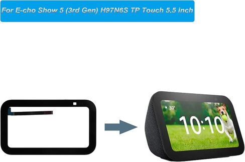 زجاج أمامي (بدون شاشة LCD) متوافق مع جهاز Echo Show 5 (الجيل الثالث) H97N6S TP Touch مقاس 5.5 بوصة مع الأدوات in Kuwait