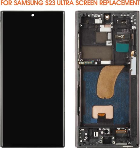 INCELL لهاتف Samsung Galaxy S23 Ultra شاشة بديلة لشاشة Samsung S23 Ultra LCD S918B SM-S918U LCD محول الأرقام شاشة تعمل باللمس أسود مع إطار (إصدار الولايات المتحدة، بدون بصمة) in Kuwait