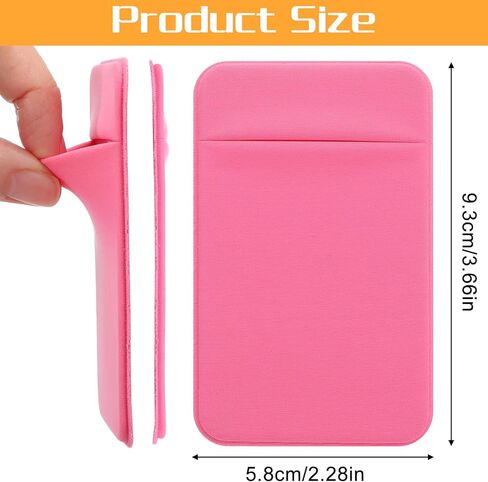 cobee 4 Pcs Phone Wallet Stick On, Wallet Sticker Back Of Phones Pink Card Holder, Wallets Key Holder Credit Flat Thin Phone Wallets Accessories Suitable For Most Smart Phones in Saudi Arabia