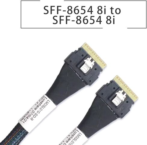 كابل PCIe 4.0 SlimSAS SFF8654 عالي السرعة 8i إلى 8i 9500 Series NVMe متوفر محول بطاقة فيديو خارجي 0.5 متر in Kuwait