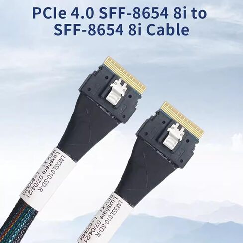 كابل PCIe 4.0 SlimSAS SFF8654 عالي السرعة 8i إلى 8i 9500 Series NVMe متوفر محول بطاقة فيديو خارجي 0.5 متر in Kuwait