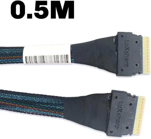 كابل PCIe 4.0 SlimSAS SFF8654 عالي السرعة 8i إلى 8i 9500 Series NVMe متوفر محول بطاقة فيديو خارجي 0.5 متر in Kuwait