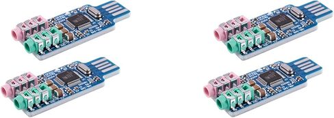 4 قطع بطاقة صوت USB مجانية للسائق CM108 شريحة بطاقة صوت USB باللون الأزرق in Kuwait