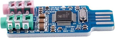 4 قطع بطاقة صوت USB مجانية للسائق CM108 شريحة بطاقة صوت USB باللون الأزرق in Kuwait