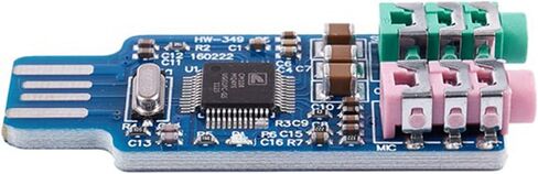 4 قطع بطاقة صوت USB مجانية للسائق CM108 شريحة بطاقة صوت USB باللون الأزرق in Kuwait