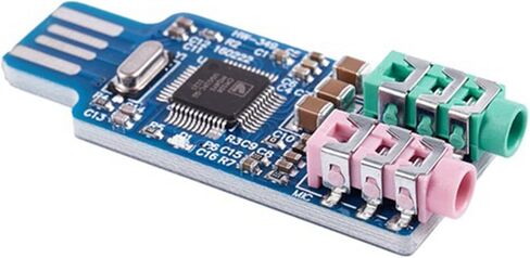 4 قطع بطاقة صوت USB مجانية للسائق CM108 شريحة بطاقة صوت USB باللون الأزرق in Kuwait