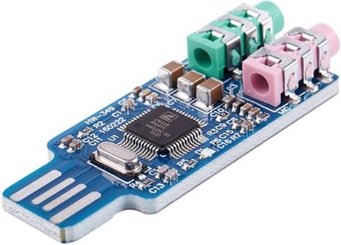 4 قطع بطاقة صوت USB مجانية للسائق CM108 شريحة بطاقة صوت USB باللون الأزرق in Kuwait